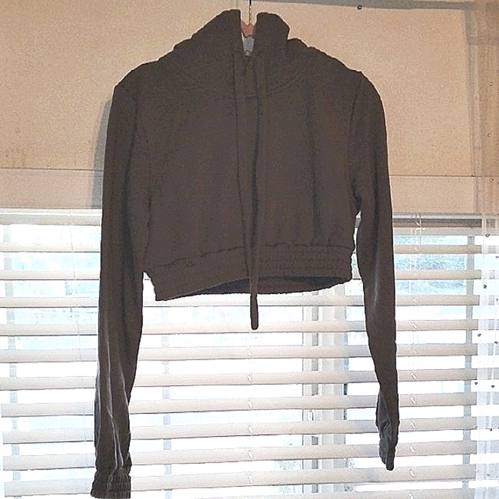 Fashion Nova Woman's Gray Cropped Long Sleeve Hoodie, Size: M, NWT